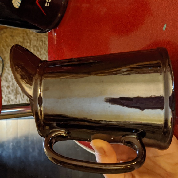 VTG Redware Rooster Batter & Syrup Brown Pitchers - Picture 6 of 11